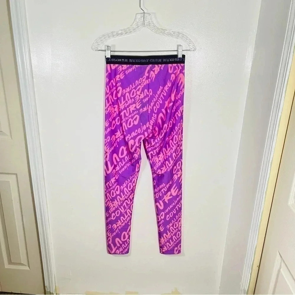 NWT Versace Jeans Couture Logo Print Leggings - Picture 9 of 12